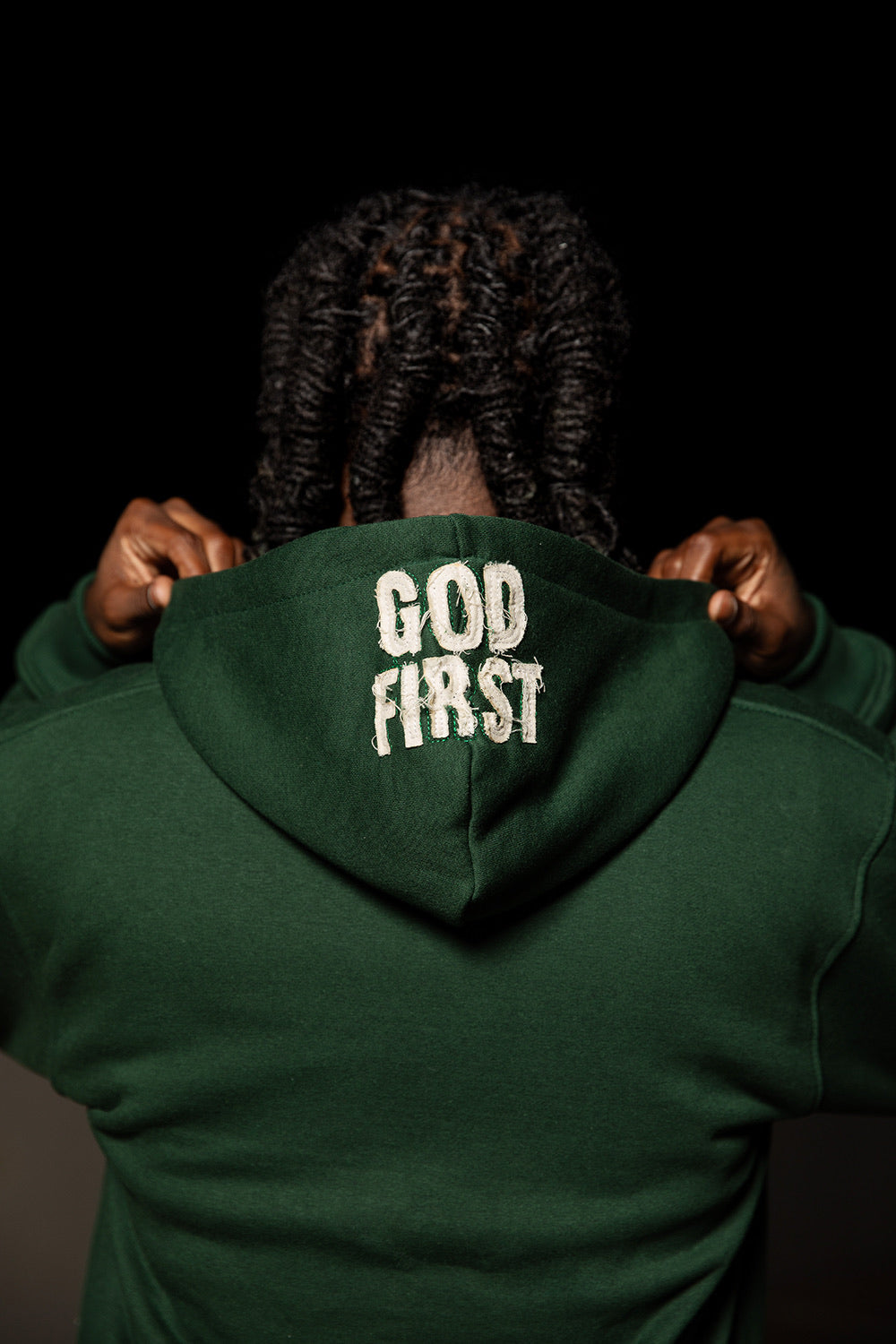 Distressed God First Zip Up