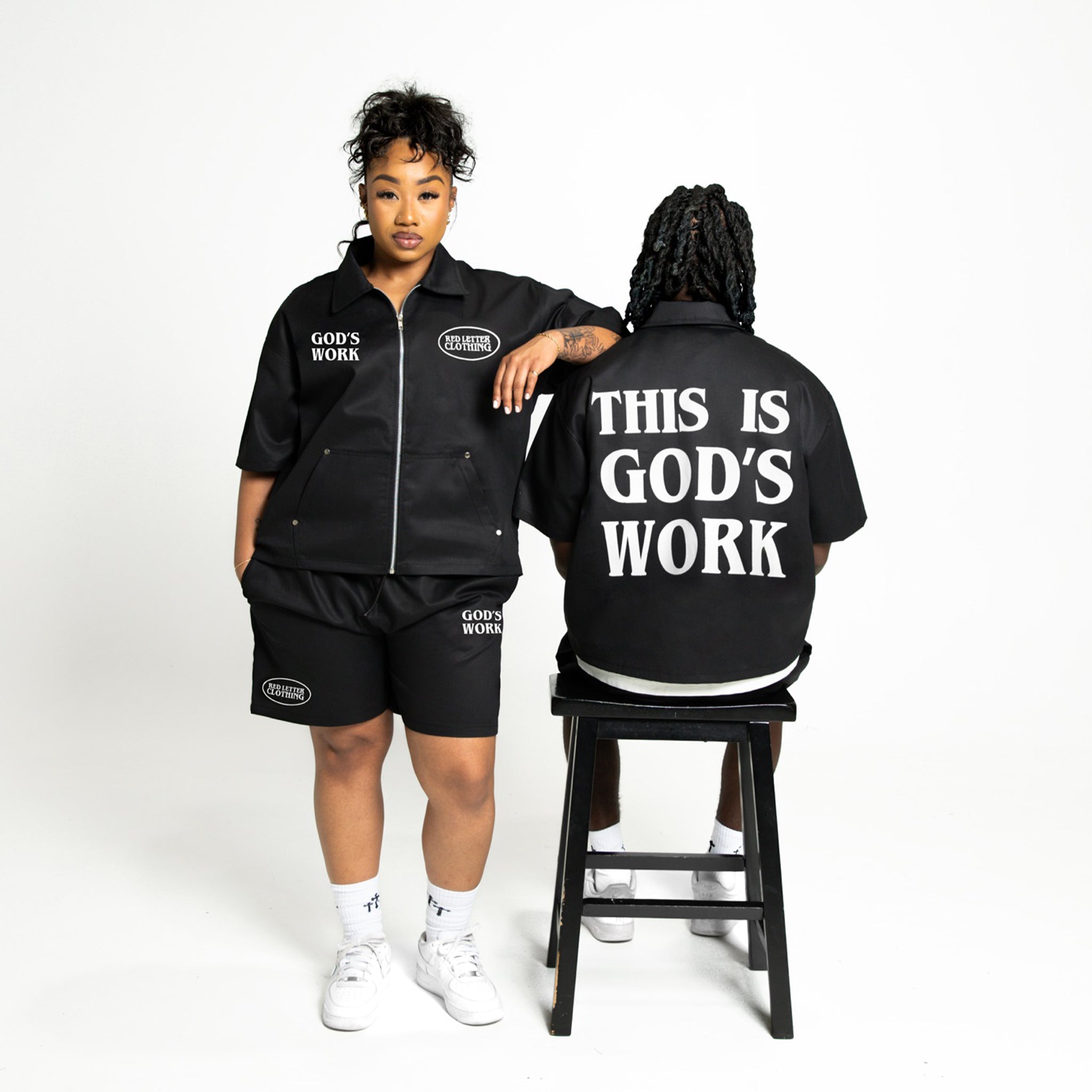 This Is God's Work Workwear Top- Black