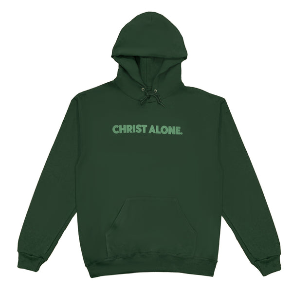 Christ Alone Hoodie - Green on Green