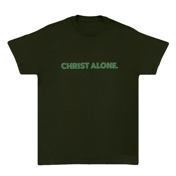 Christ Alone Tee - Green on Green