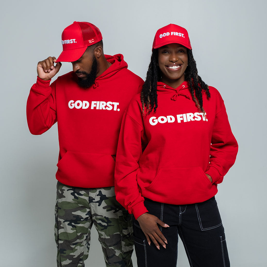 God First Hoodie - Black on Black – Red Letter Clothing