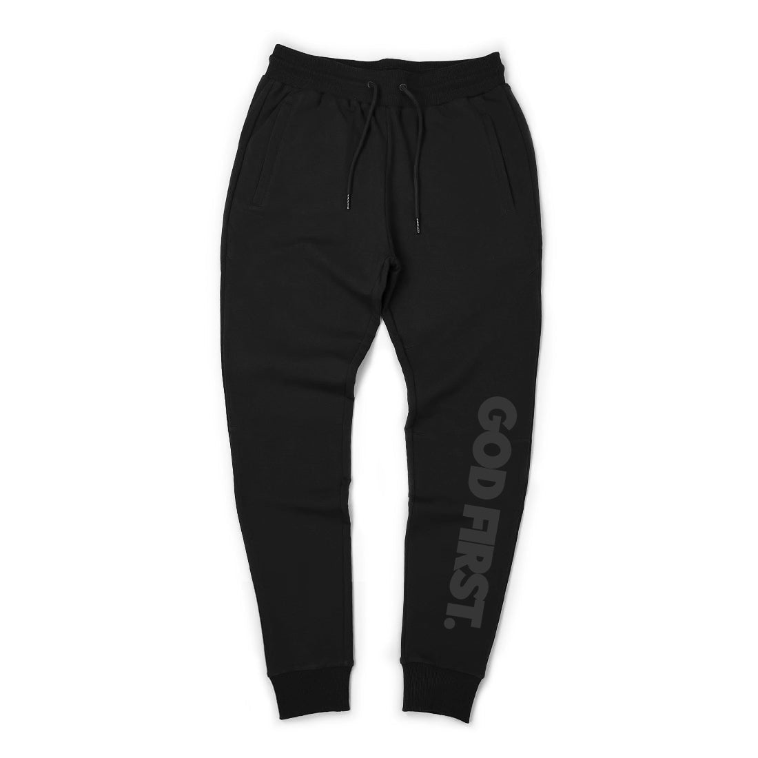 God is Supreme White Logo/Black Joggers – God Is Supreme