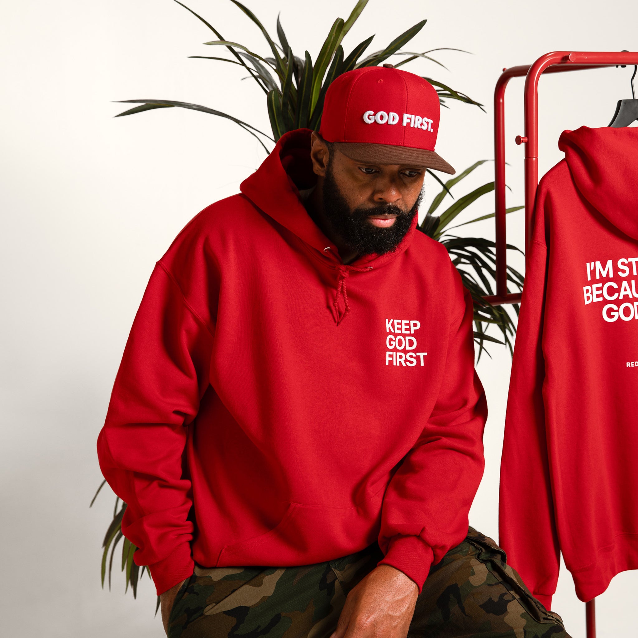 Keep God First Hoodie- Red