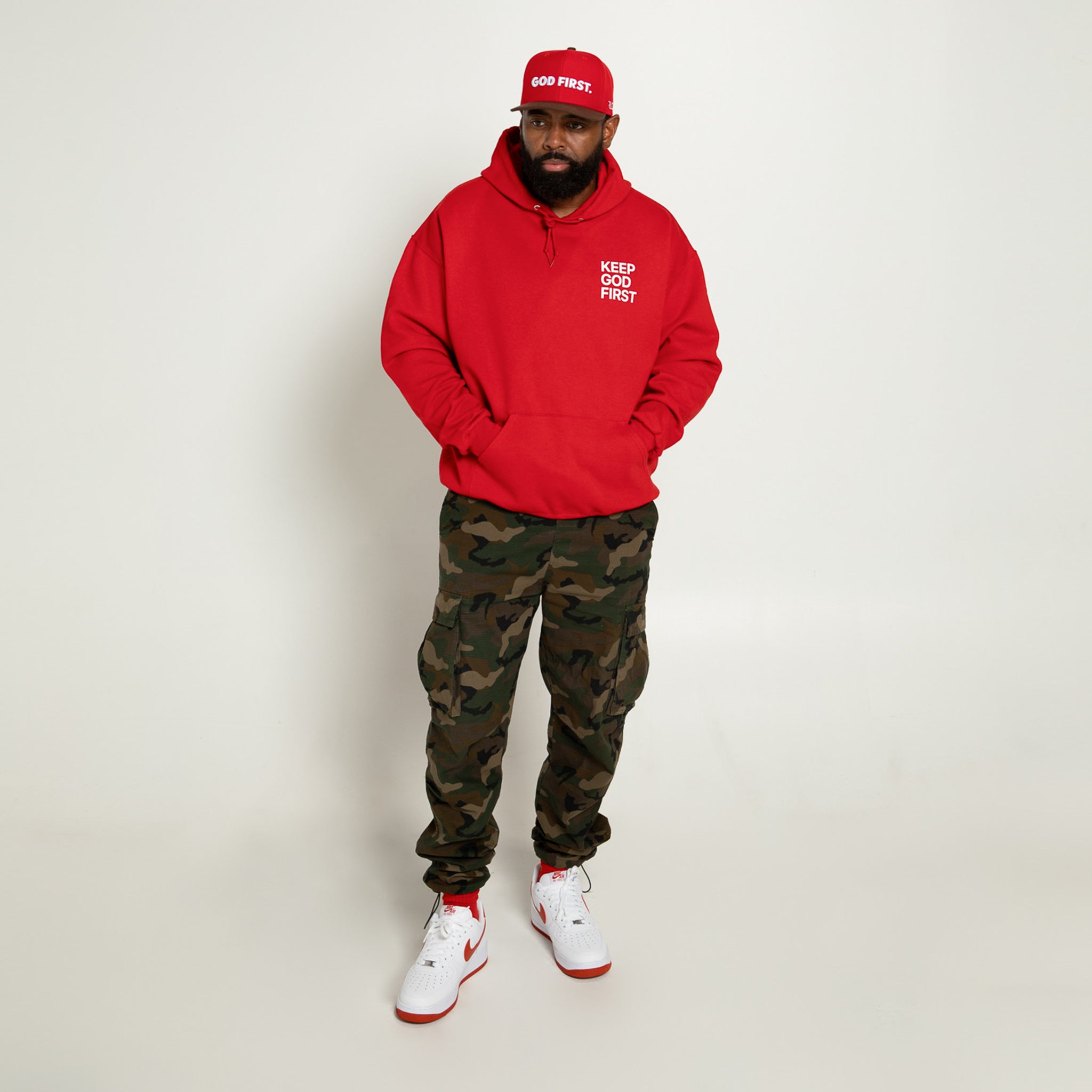 Keep God First Hoodie- Red