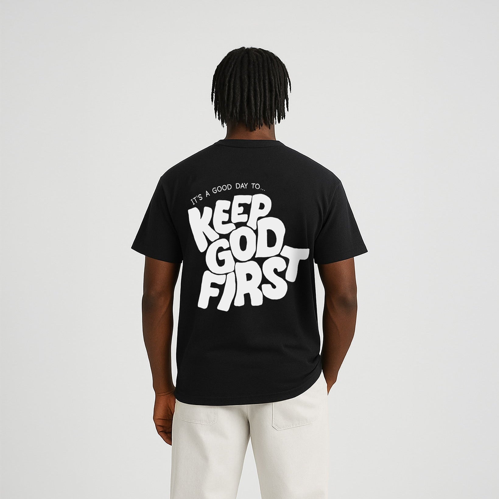 Keep God First Tee- Black