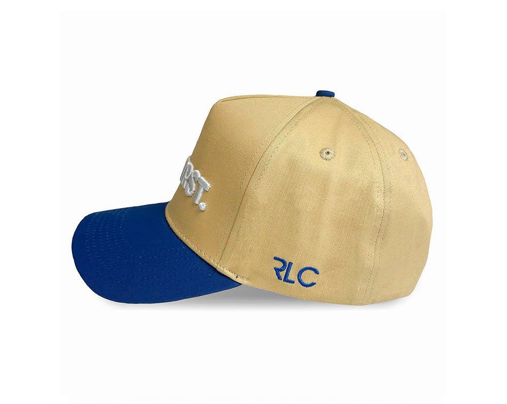 God First Curved Brim Hat- Blue and Khaki