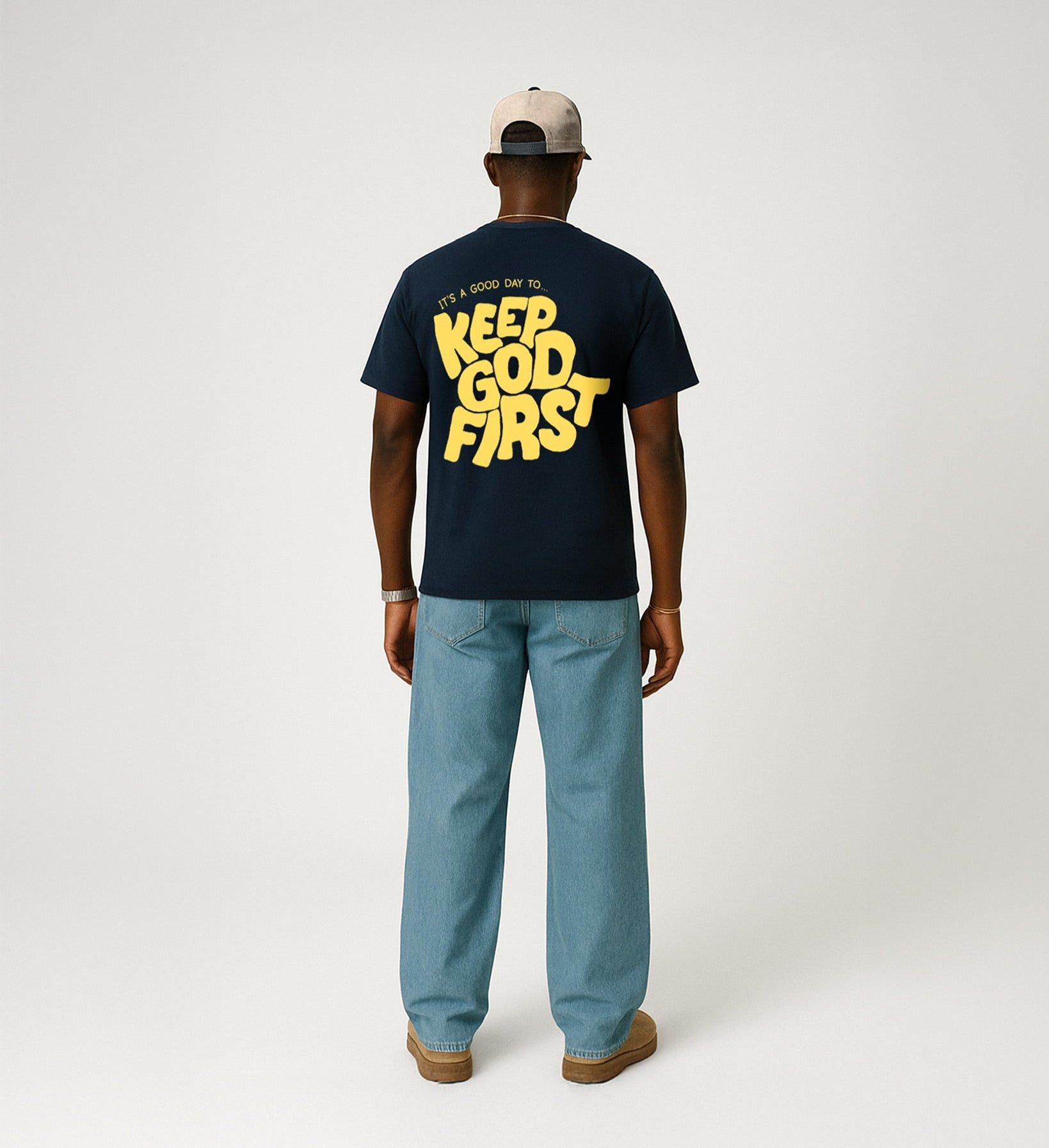 Keep God First Tee- Navy
