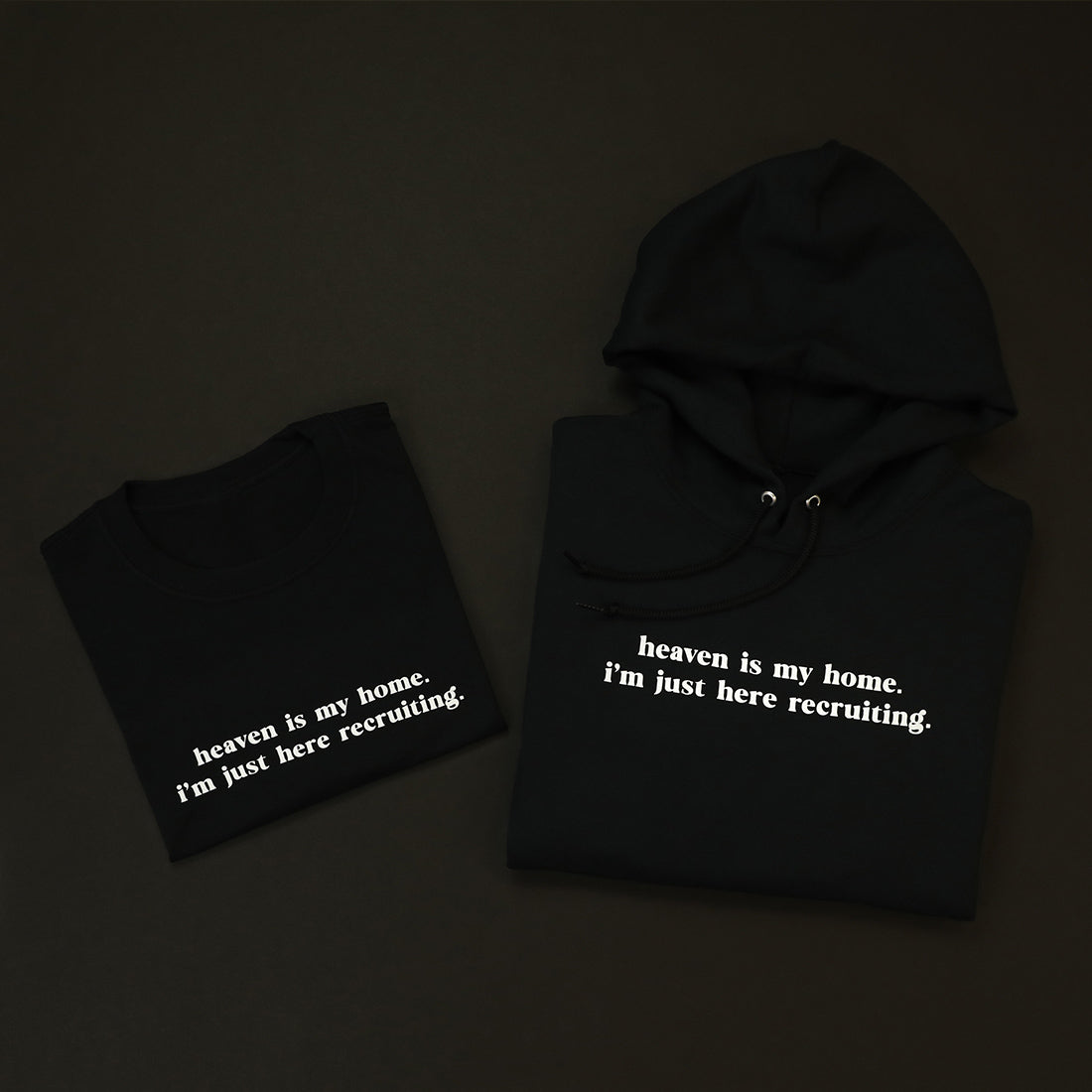 Heaven is my Home Hoodie - Black/White (ONE LEFT)