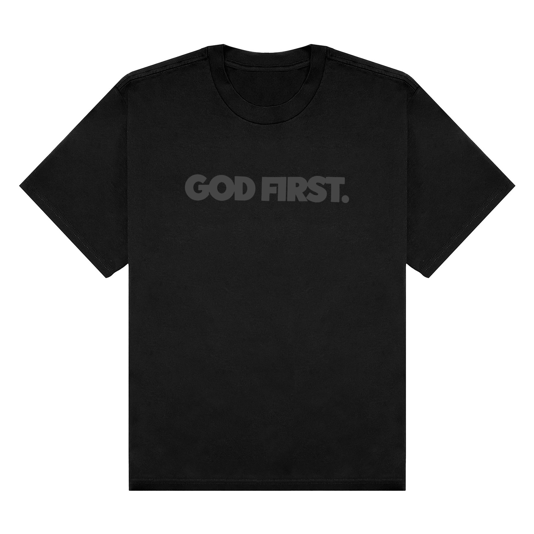 Big Block God First Tee - Black on Black