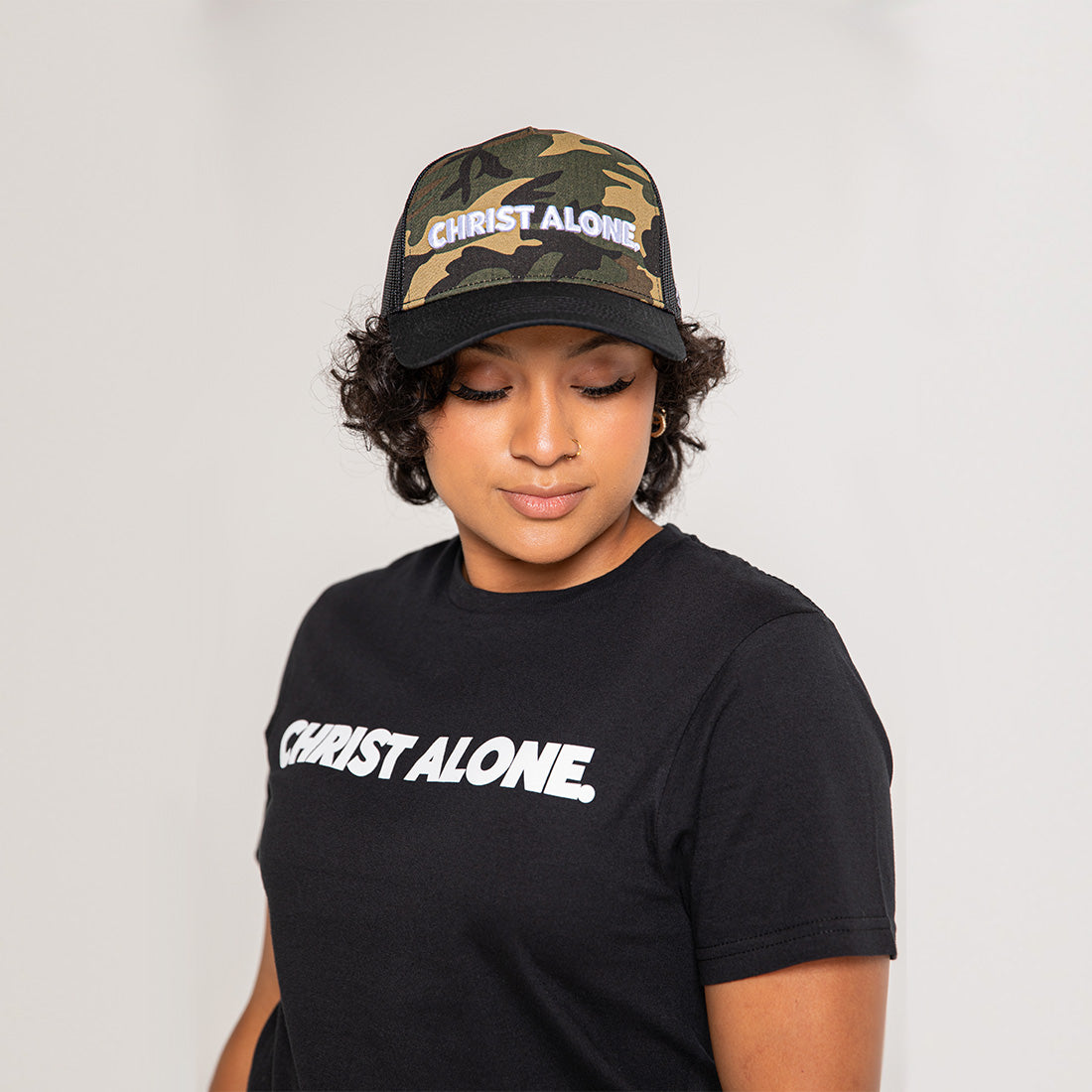 Christ Alone Camo Trucker