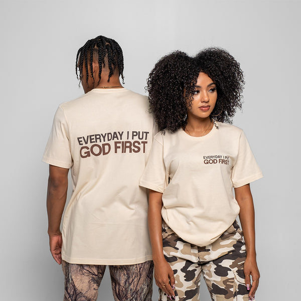 God First Tee- Coffee & Cream – Red Letter Clothing