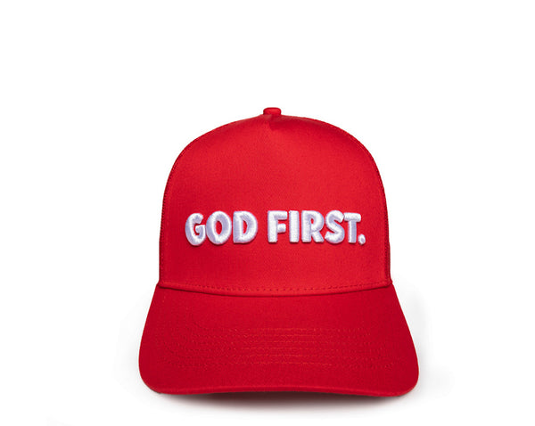 God First Trucker - Red & White