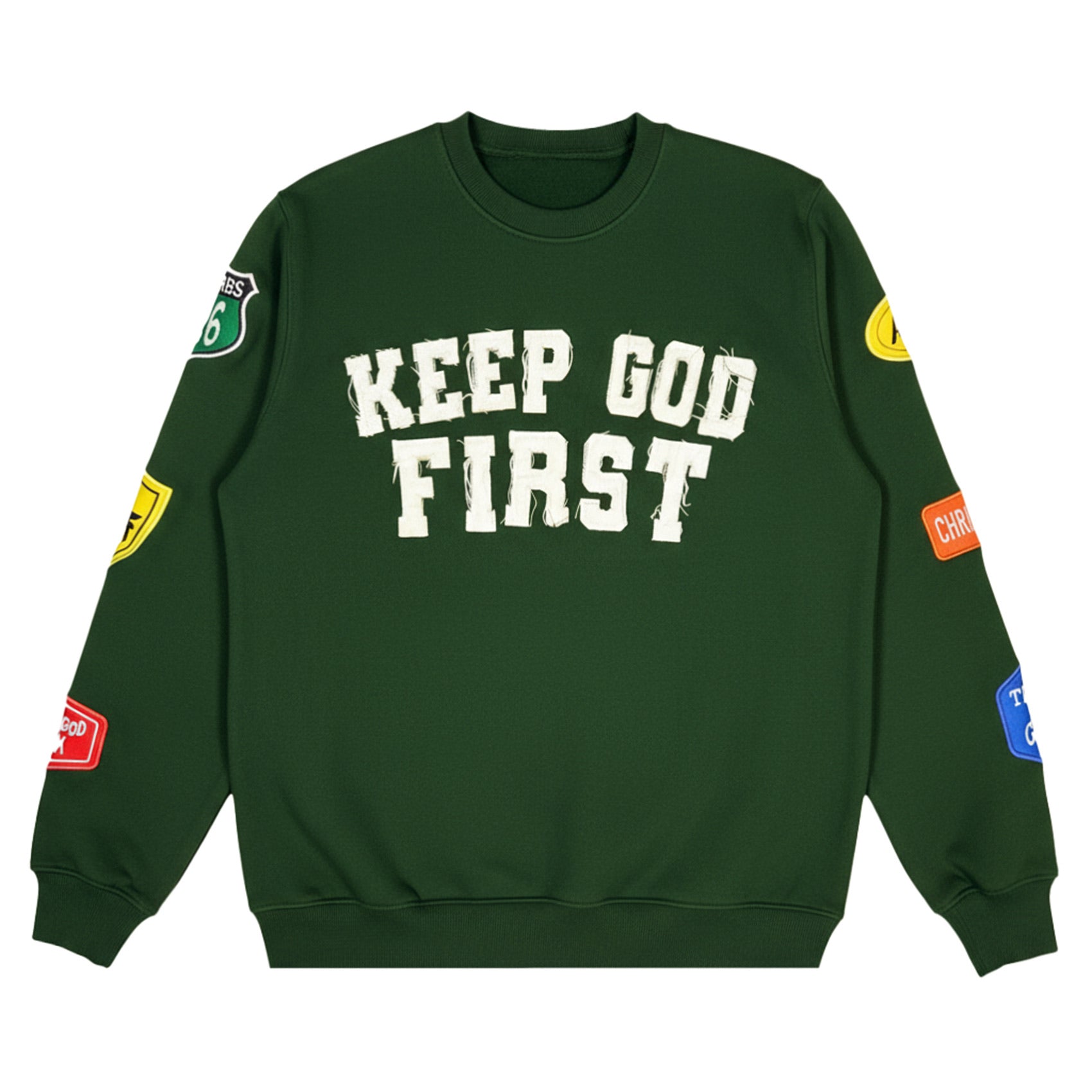 Keep God First Patchwork Crew - Forest