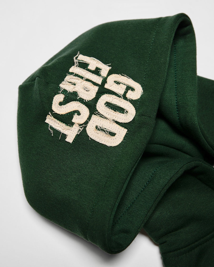 Distressed God First Zip Up