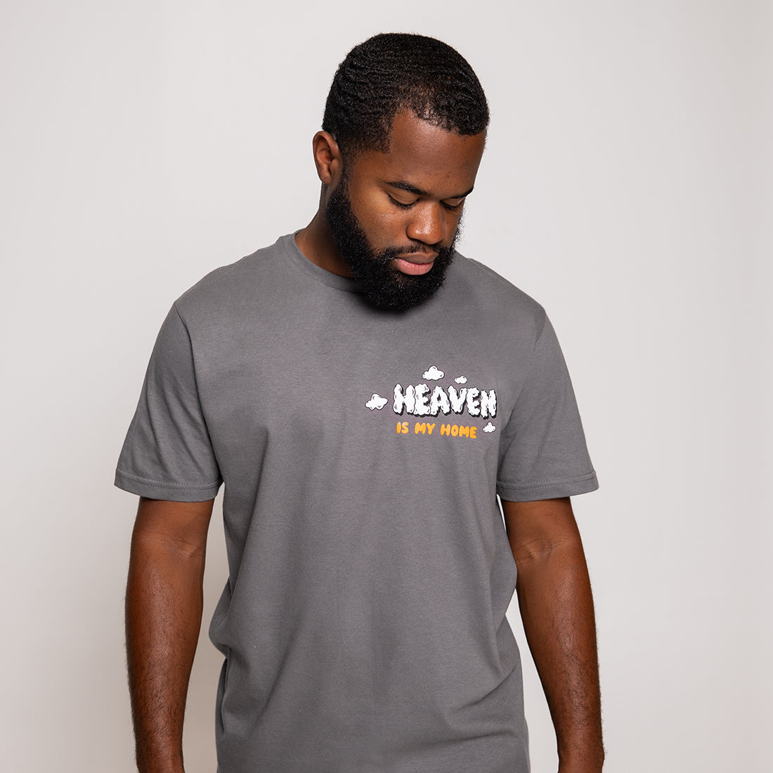 Heaven Is My Home Luxury Tee - Charcoal Gray