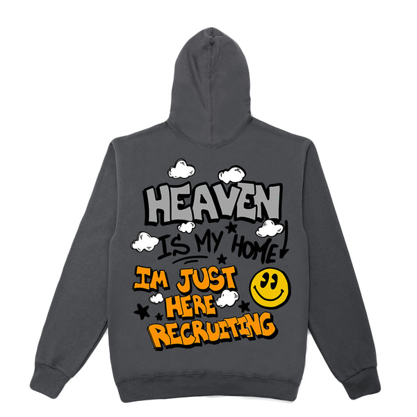Heaven is my Home Luxury Graphic Hoodie - Charcoal Gray – Red