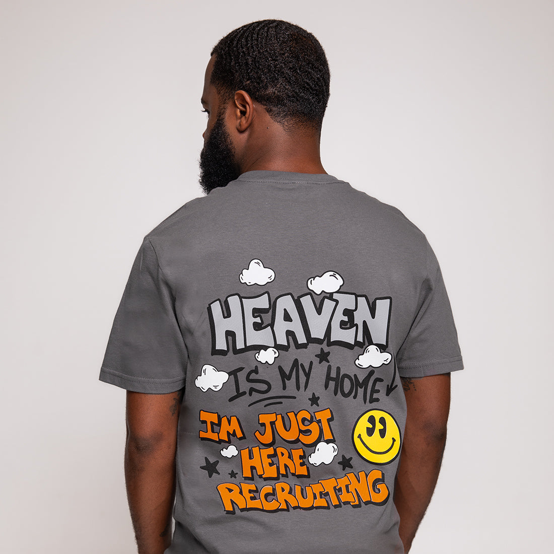 Heaven Is My Home Luxury Tee - Charcoal Gray