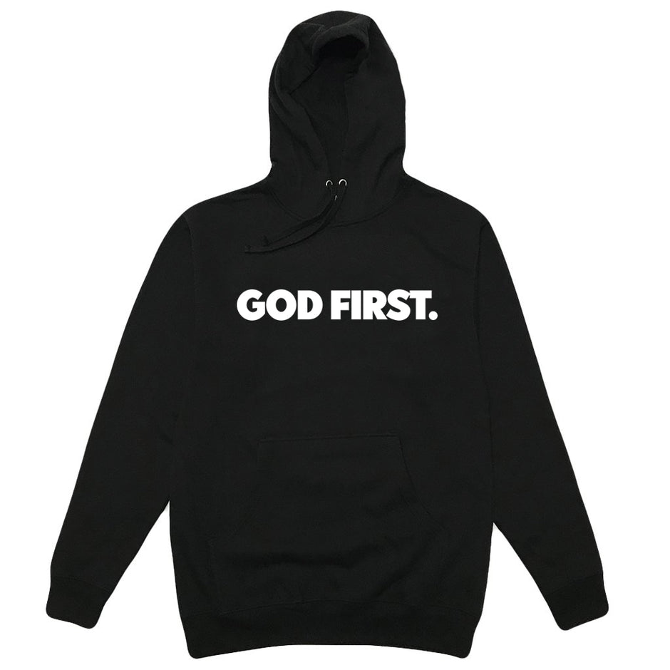 Big Block God First Hoodie - Black and White – Red Letter Clothing