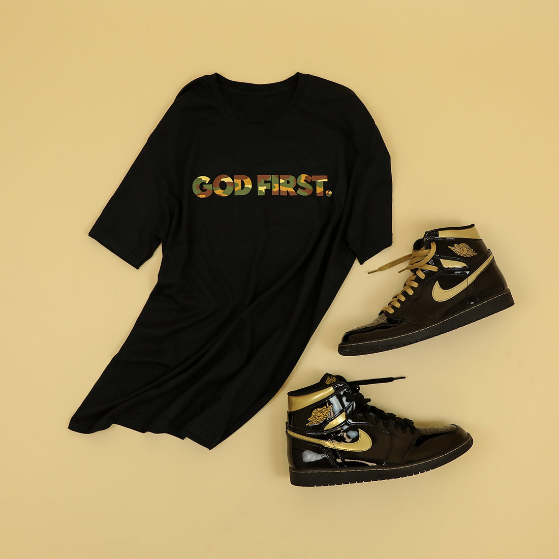 Muddy Camo God First Tee